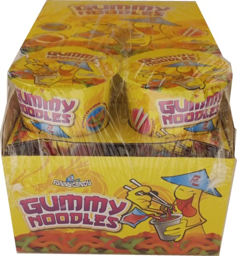 FC Gummy Noodles , Fruchtgummi Nudeln mit Soße FC Gummy Noodles , Fruchtgummi Nudeln mit Soße