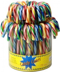 Zuckerstange Schirme gebogen, bunt gestreift