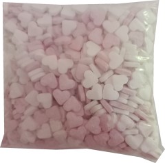 Rosa-weiße Dextrose-Fruchtherzen